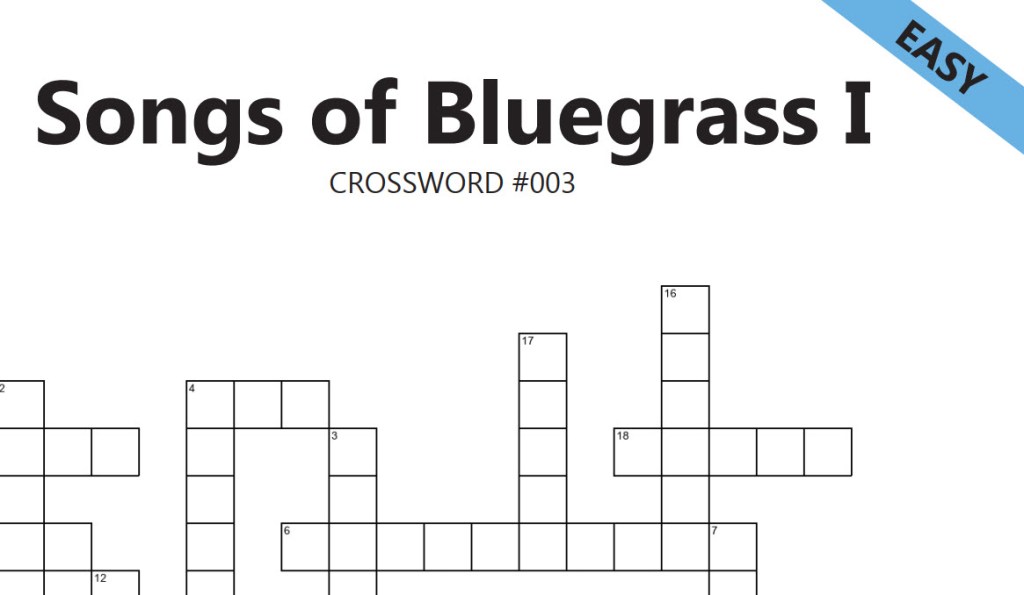Crossword: Songs of Bluegrass&nbsp;I